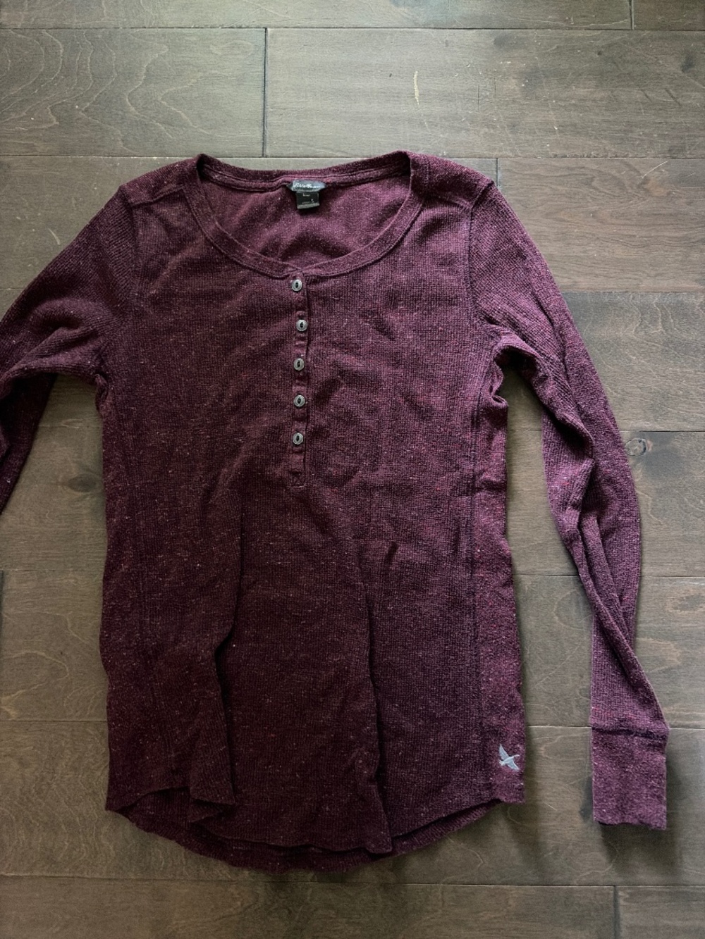 Eddie Boyer burgundy, small shirt.